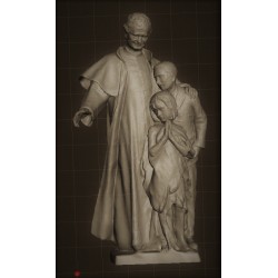 RID 76 Statua di Don Bosco con i fanciulli h. cm. 40